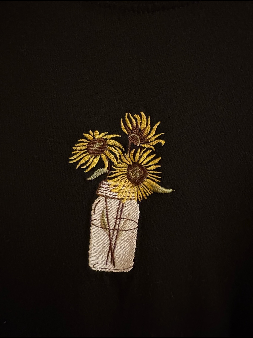 Hot Topic Black Tee with Yellow Sunflower Vase Graphic - Picture 2 of 3